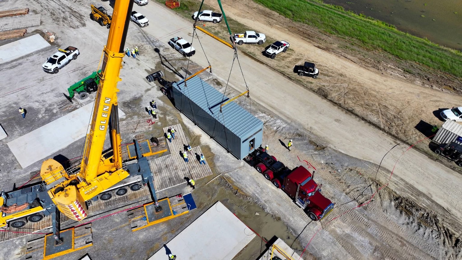 Industrial module crane placement