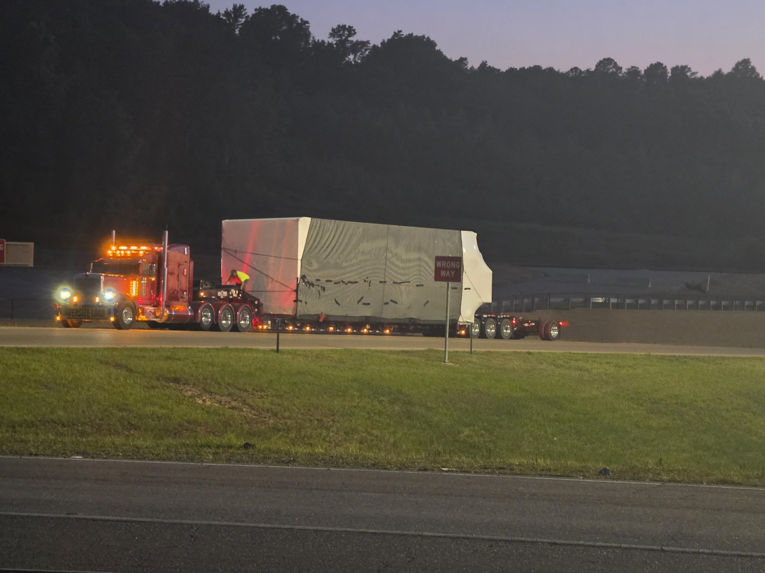 Nighttime oversized transport